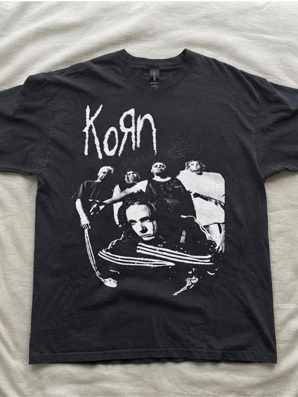 Korn Band Graphic Tee Vintage Style Black Shirt
